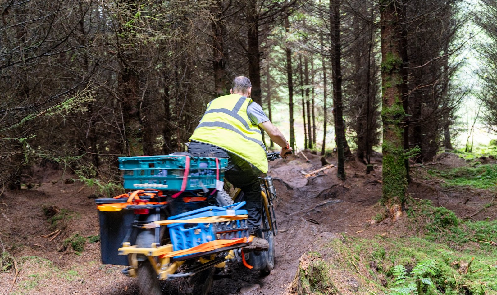 Trail building deep in the mountains